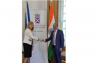 Consul General Bijay Selvaraj called on Presiding Officer of the Scottish Parliament Alison Johnstone and discussed issues of mutual cooperation in the fields of education, water technology and culture.